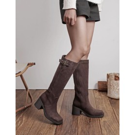 Bottes chocolat à talon - Aurélia - Findlay