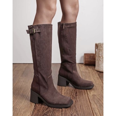 Bottes Aurélia  chocolat à talon bloc - Findlay