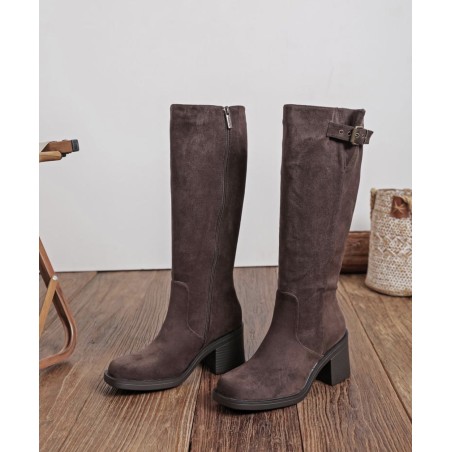 Bottes Aurélia  chocolat à talon bloc - Findlay