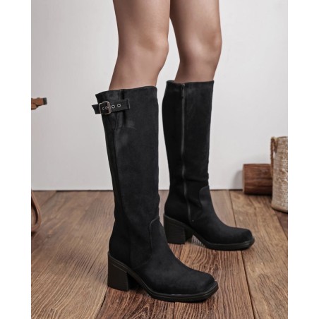 bottes haute a talons noires