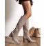 Bottes Virginie taupe à talon bloc - Findlay