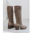 bottes hautes taupe a zip