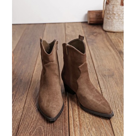 bottines pointues camel a zip findlay