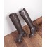 bottes hautes a zip marron