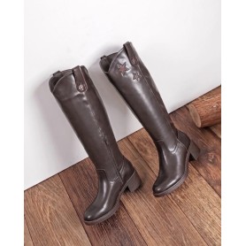 Bottes hautes chocolat à étoiles - Louise - Findlay