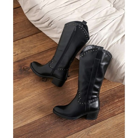 bottes noires a zip