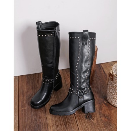 bottes hautes talons carré
