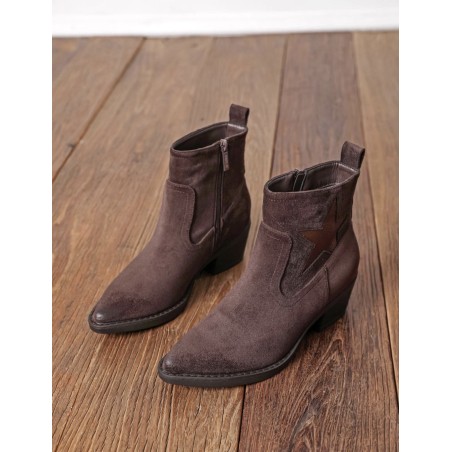 Bottines chocolat étoile Alma Findlay