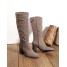 bottes hautes taupe effet daim