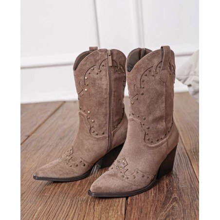 Bottes Debbie taupe à clous - Findlay