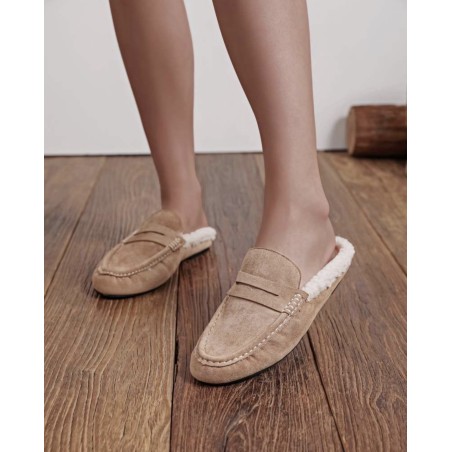 Mules fourrées Daisy taupe - Findlay