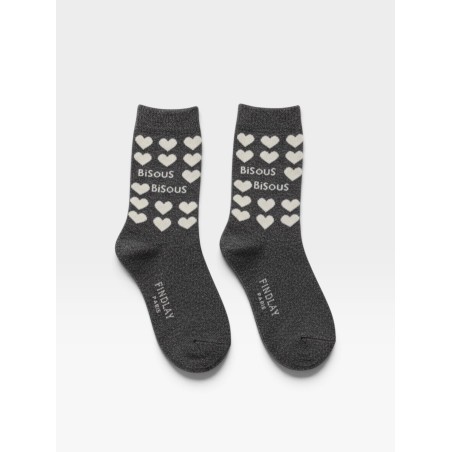 Chaussettes Bisous Bisous Findlay pour femme à motifs cœurs.