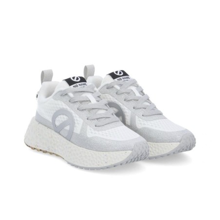 Basket No Name Carter Fly Protect Blanc/Argenté | La Boutique GDR