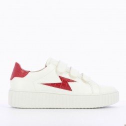 Basket éclair blanc et rouge -  Elsa - Vanessa Wu