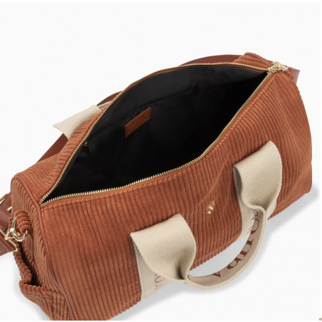 Détail du velours côtelé brique du sac Adrienne Vanessa Wu