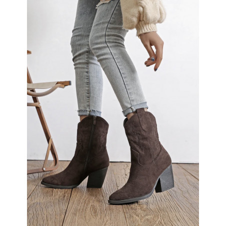 bottines femme style tiagues a talons fermeture éclaire latéral.