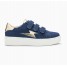 Baskets éclair denim et or à scratchs - Irène - Vanessa Wu