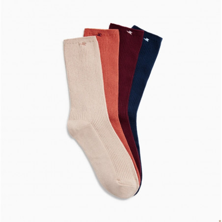 Chaussettes bleu marine côtelées - Ella - Vanessa Wu