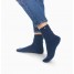 chaussette haute, chaussette côtelées bleu marine