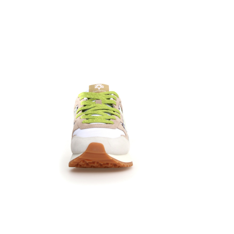 Baskets Femme W6yz Yak-w - Oxford Plat, Daim Noir, Semelle Blanche, Style Sport Chic