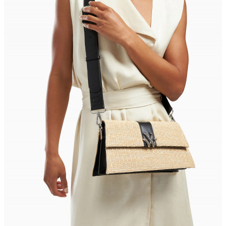 sac bandouilliere, raphia