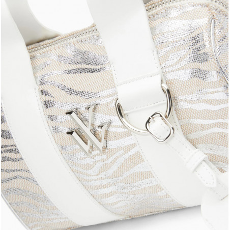 Mini sac bowling beige et zébré argent - Shelly - Vanessa Wu