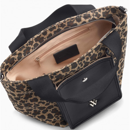 Petit cabas léopard à pochette noire - Maelys - Vanessa Wu