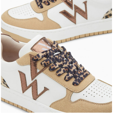 basket lacet leopard femme