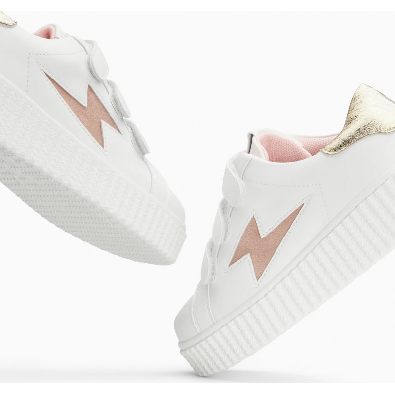basket blanche a scratch semelle épaisse détails gold vieux rose basket blanche a scratch semelle épaisse détails gold vieux rose