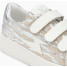 Baskets éclair beige et argent zébré à scratchs -  Laurine  - Vanessa Wu