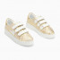 Baskets éclair beige et or zébré à scratchs -  Laurine  - Vanessa Wu